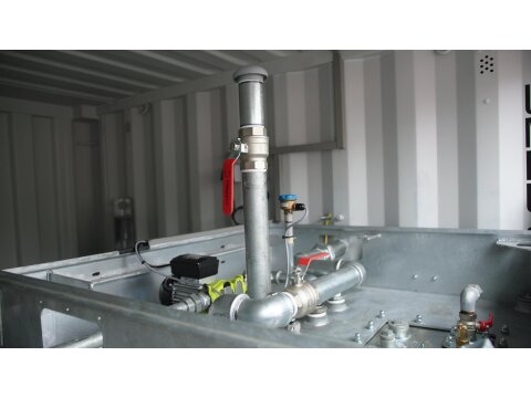 FuelTainer 3000 Liter Tankstellencontainer und Diesel Abfüllplatz – mobile Tankstelle – Baustellentank mit Dieselpumpe 70 l/min – AwSV