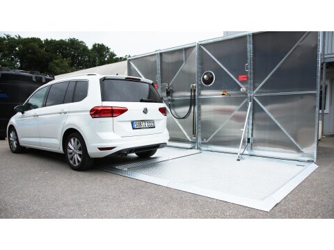 FuelTainer 3000 Liter Tankstellencontainer und Diesel Abfüllplatz – mobile Tankstelle – Baustellentank mit Dieselpumpe 70 l/min – AwSV