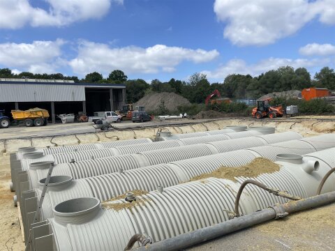 Löschwasserbehälter 75.000 l Hawle – Kunststofftank nach DIN 14230, DN 2500, SLW 60