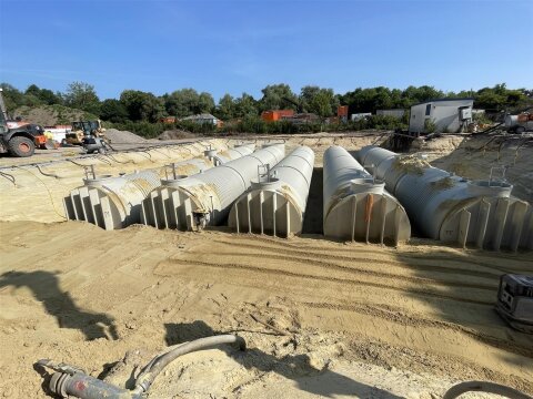 Löschwasserbehälter 100.000 l Hawle – Kunststofftank nach DIN 14230, DN 3000, SLW 60 komplett Set