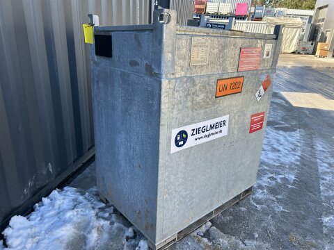 Mobile Tankstelle Diesel 1000 l – doppelwandig verzinkt, 230 V Pumpe 45 l/min gebraucht