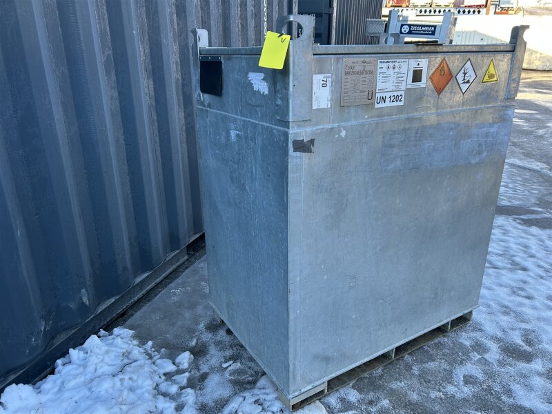 Mobile Tankstelle Diesel 1000 l – doppelwandig verzinkt, 230 V Pumpe 45 l/min gebraucht