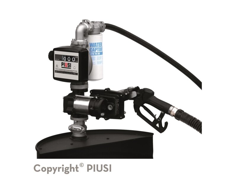 Benzinpumpe PIUSI Panther EX 56 – 230V AC-Pumpe mit Zählwerk, Automatik-Zapfpistole & Wasserabscheider (ATEX) - Set