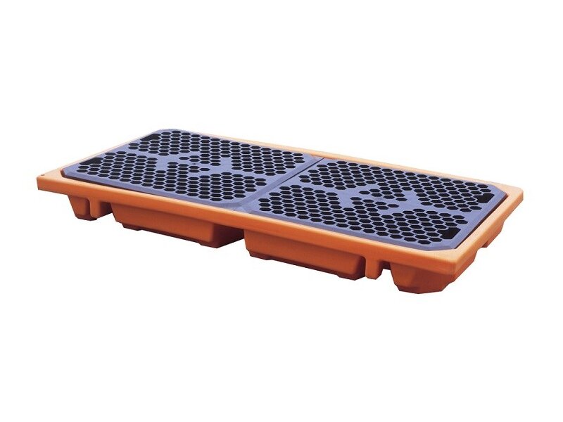 Auffangwanne für zwei 208l Fässer – Sichere Fass-Auffangwanne für Industrie & Werkstatt