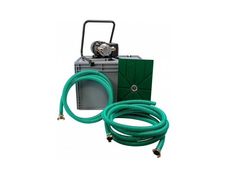 Flachsaugmatten-Set mit Impellerpumpe – 60 l/min, Edelstahlgehäuse