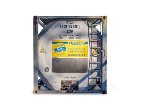 Tankcontainer 25.000 l Edelstahl isoliert – ideal für Trafoöle & Gefahrstoffe mieten