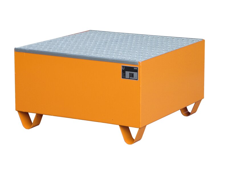 Auffangwanne 2002 – für 1×200 l Fass mit Gitterrost & Stützfüßen