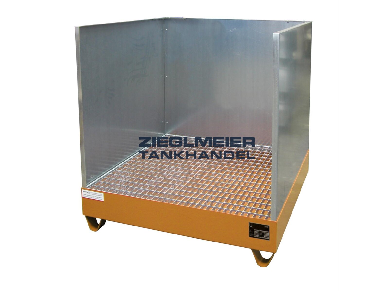 Auffangwanne Mit Gitterrost 66x66x15cm - Auslaufschutz Palette Für Fässer & Kanister