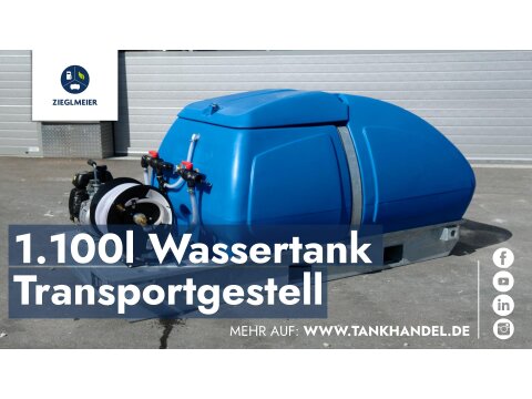 Wasserfass 1.100 Liter auf Transportgestell –...