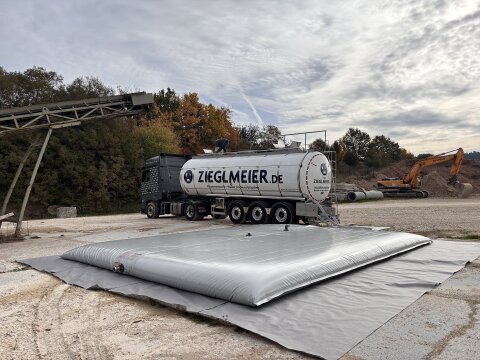 Löschwasserzisterne/Löschwasserkissen bis 2.500.000 Liter – Mobiles Komplettset DIN 14230 mit Saugstelle DIN 14244